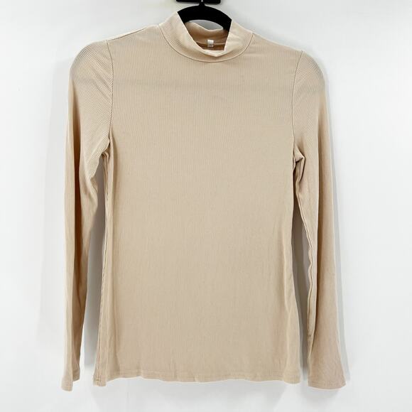 Urban Outfitters Cream Turtleneck Ribbed Long Sleeve M - Picture 2 of 5